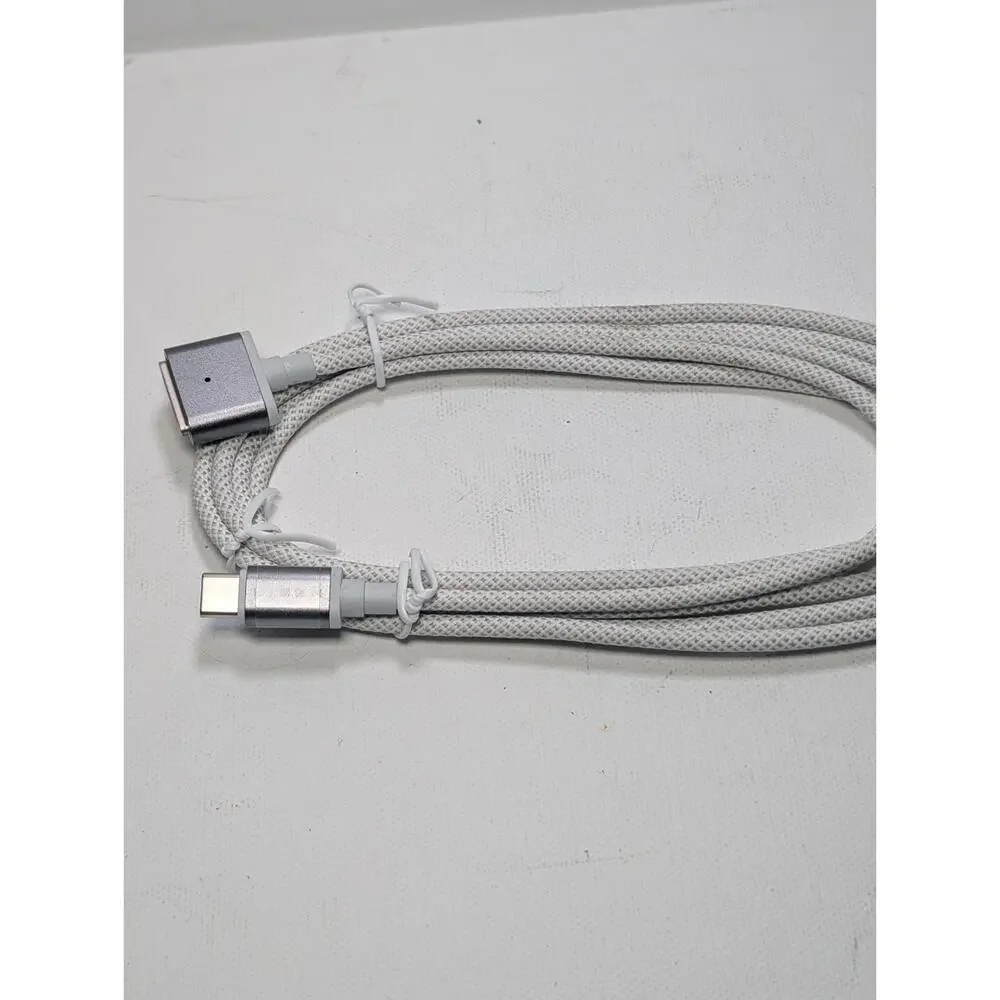 LISEN USB-C to Magnetic Charging Cable Braided White for MacBook Air Pro
